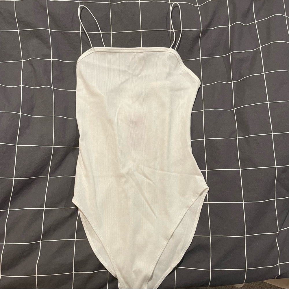 Basic White Ribbed Bodysuit